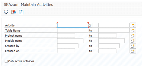 SEAzam - Tables ID's - Maintain Activities